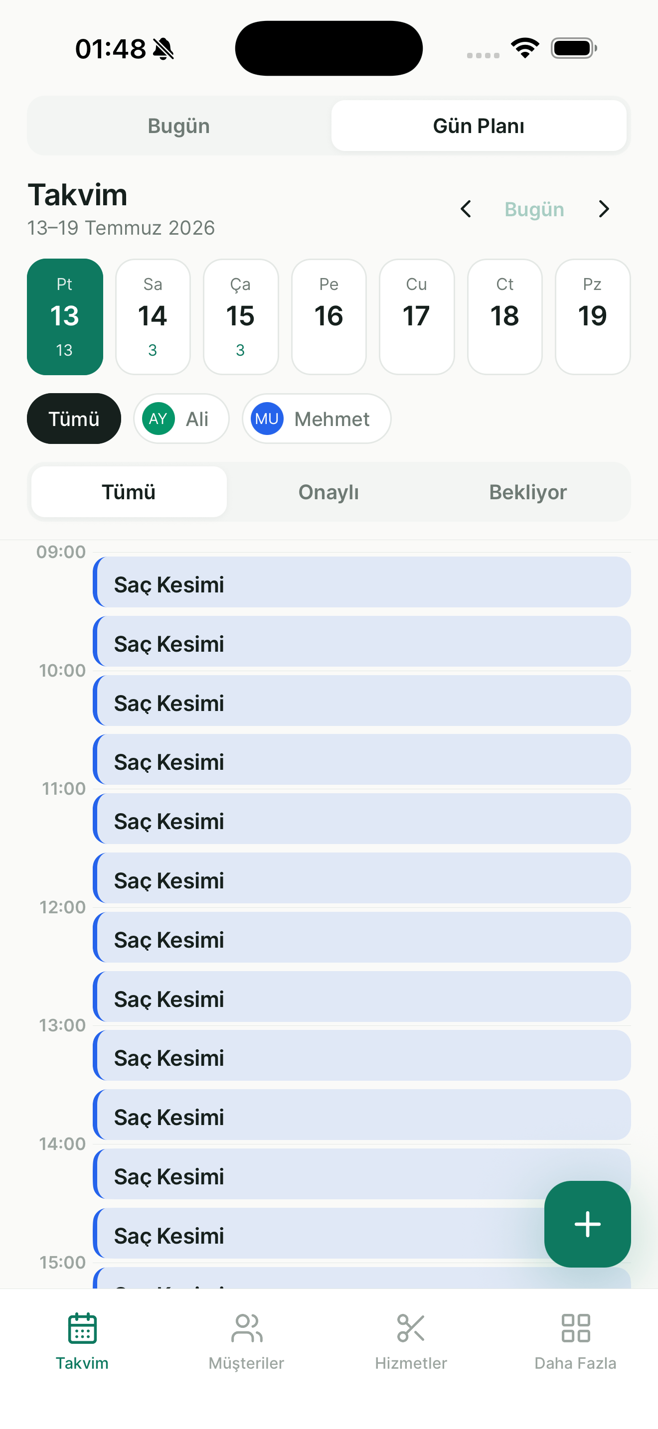 Bukira randevu ve işletme yönetim uygulaması — ekran 1
