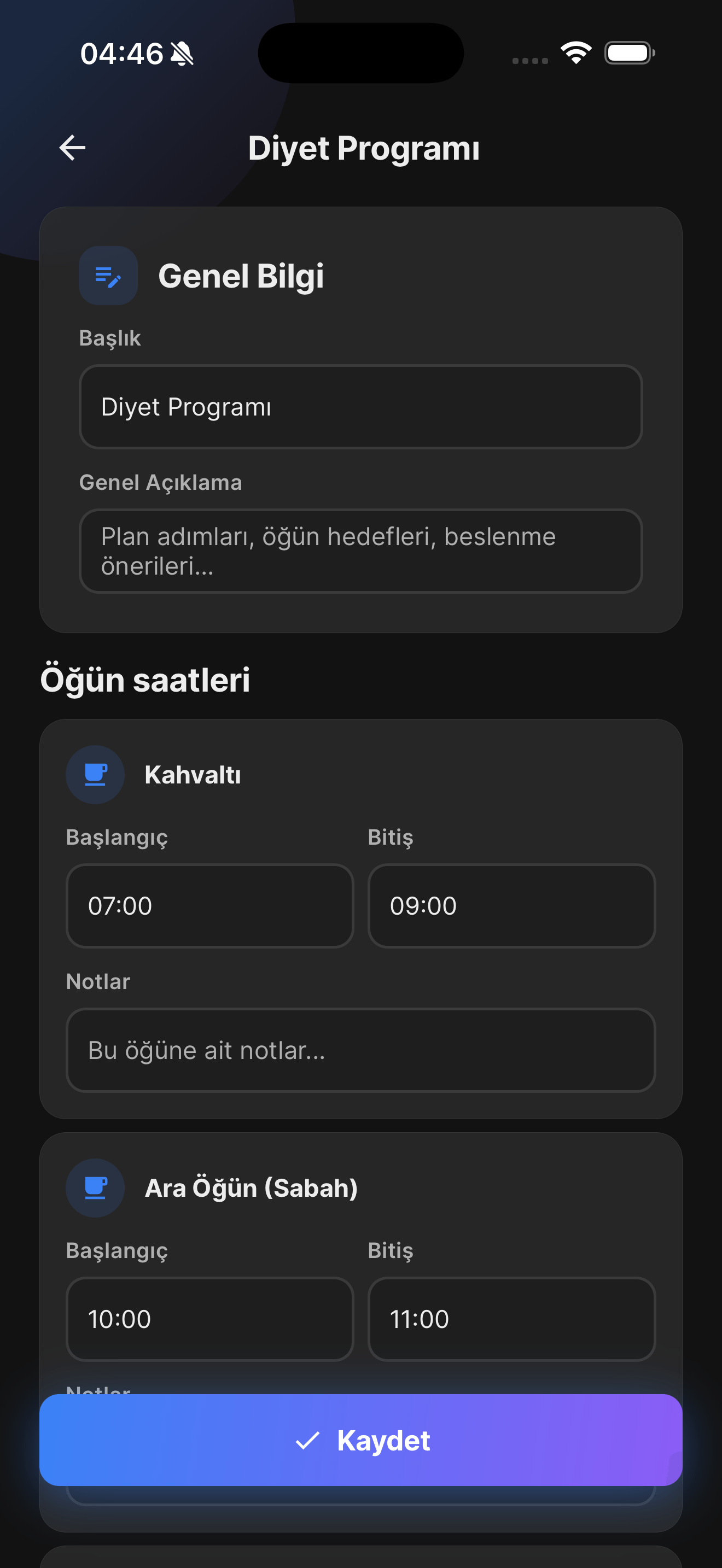 GymBot yapay zeka antrenman uygulaması — ekran 3