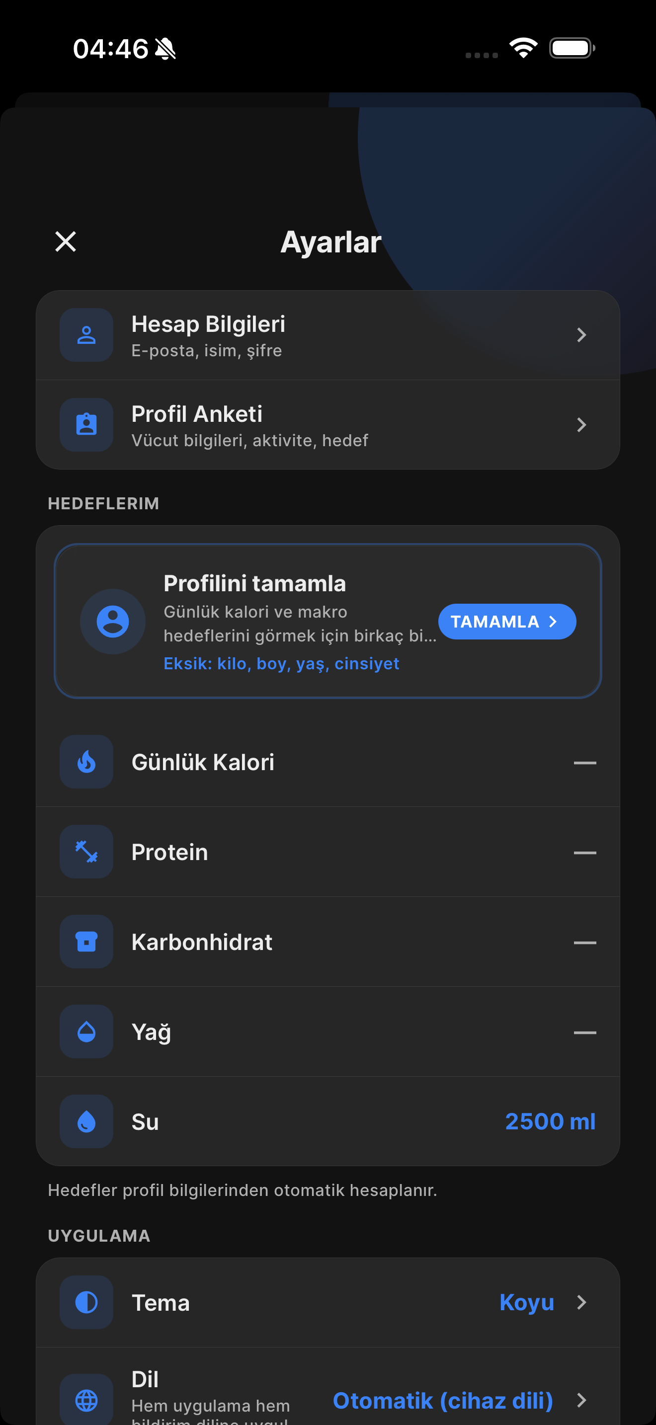GymBot yapay zeka antrenman uygulaması — ekran 5